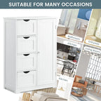 Costway Wooden 4 Drawer Bathroom Floor Cabinet Storage Cupboard 2