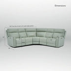 Genuine Leather Power Recliner Sectional Sofa with Ajustable Headrest, Dual Power, USB&USB-C Port