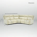 Genuine Leather Power Recliner Sectional Sofa with Ajustable Headrest, Dual Power, USB&USB-C Port