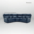 Genuine Leather Power Recliner Sectional Sofa with Ajustable Headrest, Dual Power, USB&USB-C Port