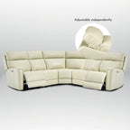 Genuine Leather Power Recliner Sectional Sofa with Ajustable Headrest, Dual Power, USB&USB-C Port