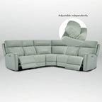 Genuine Leather Power Recliner Sectional Sofa with Ajustable Headrest, Dual Power, USB&USB-C Port