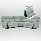 Genuine Leather Power Recliner Sectional Sofa with Ajustable Headrest, Dual Power, USB&USB-C Port