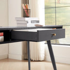 Mid Century Desk with USB Ports and Power Outlet, Modern Writing Study Desk with Drawers,Home Office Computer Desk