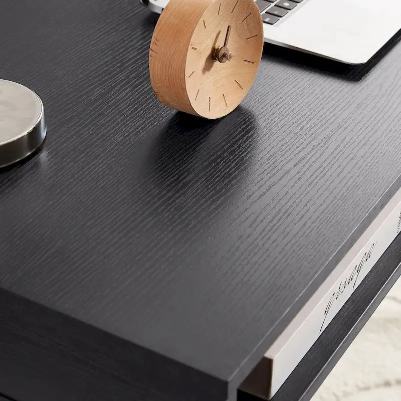 Mid Century Desk with USB Ports and Power Outlet, Modern Writing Study Desk with Drawers,Home Office Computer Desk