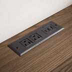 Mid Century Desk with USB Ports and Power Outlet, Modern Writing Study Desk with Drawers,Home Office Computer Desk