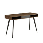 Mid Century Desk with USB Ports and Power Outlet, Modern Writing Study Desk with Drawers,Home Office Computer Desk