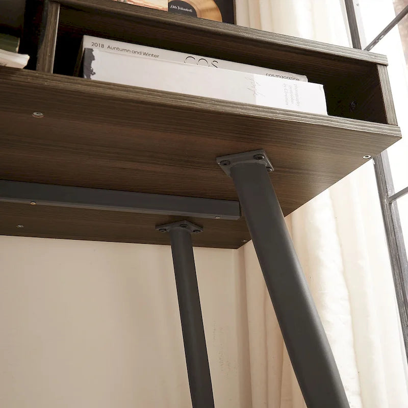 Mid Century Desk with USB Ports and Power Outlet, Modern Writing Study Desk with Drawers,Home Office Computer Desk