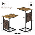 C Shaped End Table - 16D x 12W x 33H