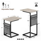 C Shaped End Table - 16D x 12W x 33H