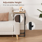 C Shaped End Table - 16D x 12W x 33H