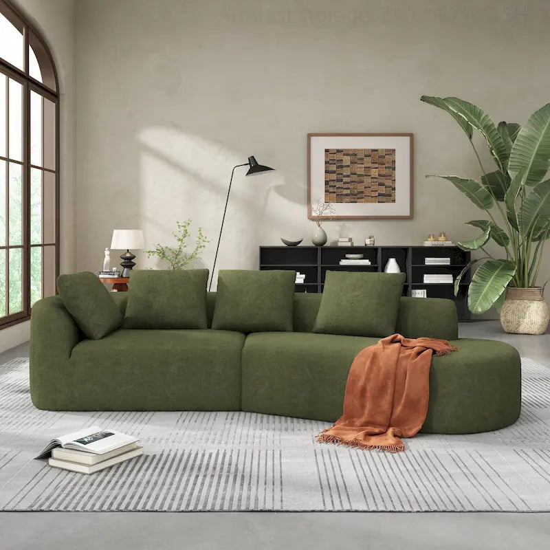 Modern Curved Sectional Sofa with High-Quality Upholstery and Spacious Seating