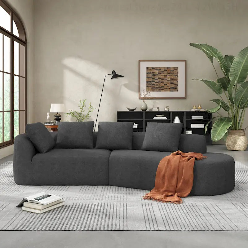 Modern Curved Sectional Sofa with High-Quality Upholstery and Spacious Seating