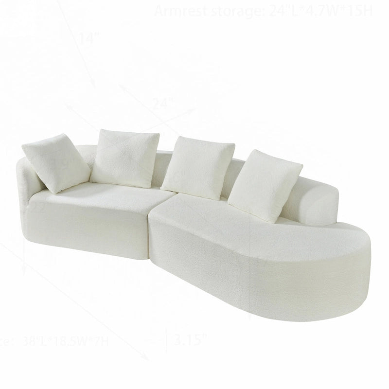 Modern Curved Sectional Sofa with High-Quality Upholstery and Spacious Seating
