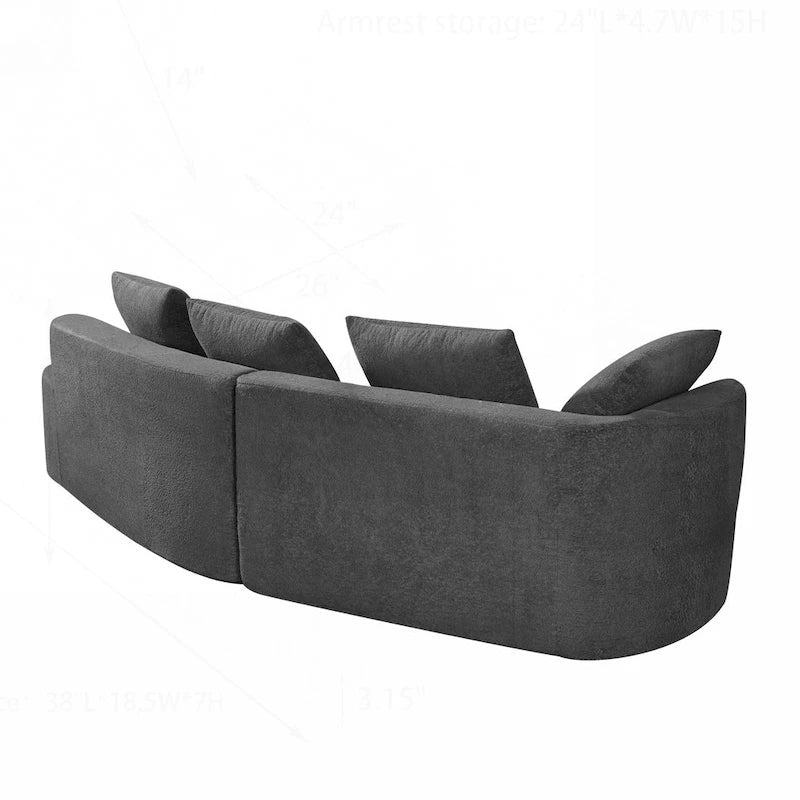 Modern Curved Sectional Sofa with High-Quality Upholstery and Spacious Seating