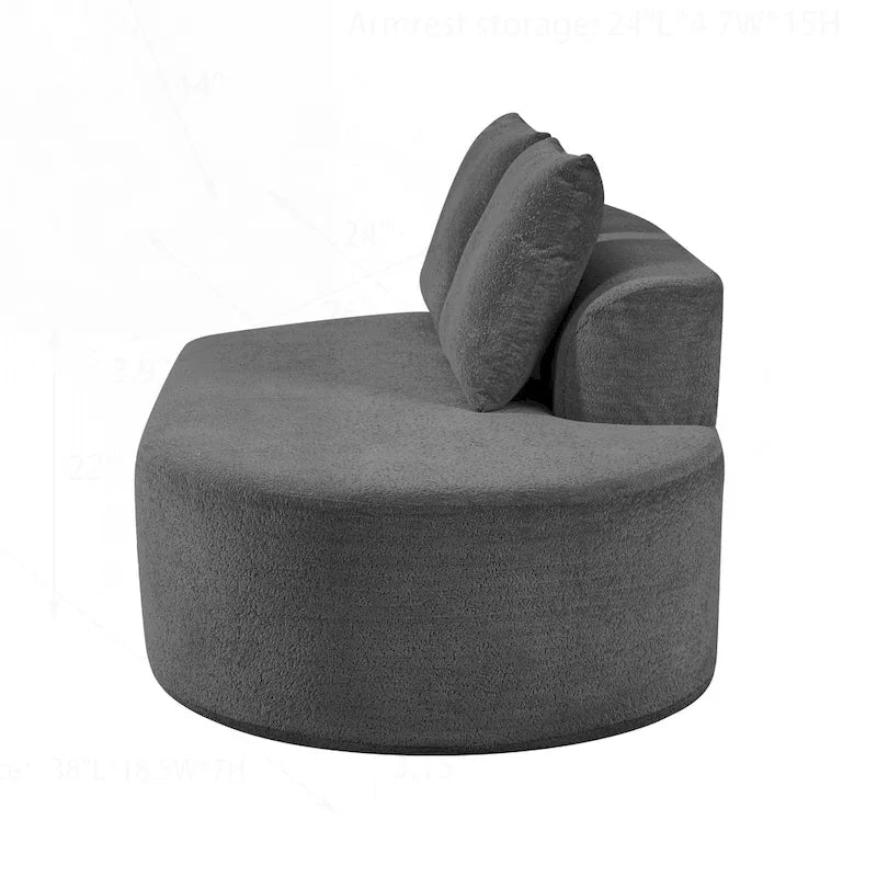 Modern Curved Sectional Sofa with High-Quality Upholstery and Spacious Seating