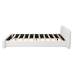 Full Size Upholstered Bed Frame Modern Platform Bed with Wingback Headboard for Guest Room, No Box Spring Needed