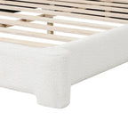 Full Size Upholstered Bed Frame Modern Platform Bed with Wingback Headboard for Guest Room, No Box Spring Needed