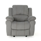 Roomfitters Manual Glider Recliner, Relaxing Recliner for Living Room, Bedroom, Grey
