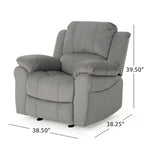 Roomfitters Manual Glider Recliner, Relaxing Recliner for Living Room, Bedroom, Grey