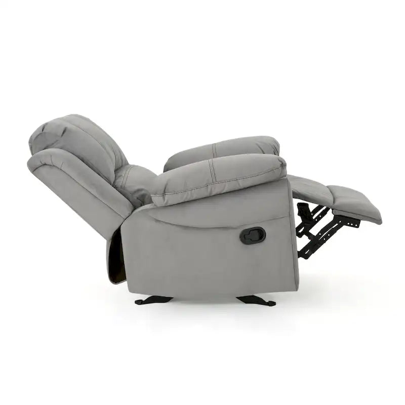 Roomfitters Manual Glider Recliner, Relaxing Recliner for Living Room, Bedroom, Grey