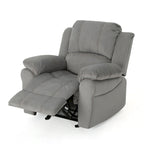 Roomfitters Manual Glider Recliner, Relaxing Recliner for Living Room, Bedroom, Grey