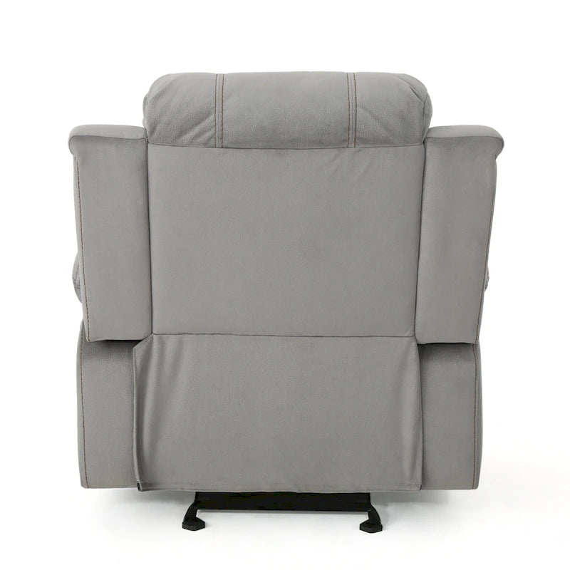 Roomfitters Manual Glider Recliner, Relaxing Recliner for Living Room, Bedroom, Grey