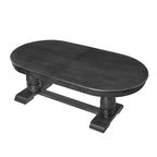 7 Pcs Solid Wood Dining Table Set, , Kitchen Extendable Dining Table Set with Curved Table and 6 Upholstered Chairs