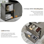 67 Modern L Shaped Desk, Wood Home Office Desk with Charging Station