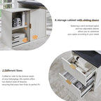 67 Modern L Shaped Desk, Wood Home Office Desk with Charging Station