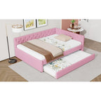 Full XL Solid Wood Platform Bed with Twin XL Trundle, Pine Frame