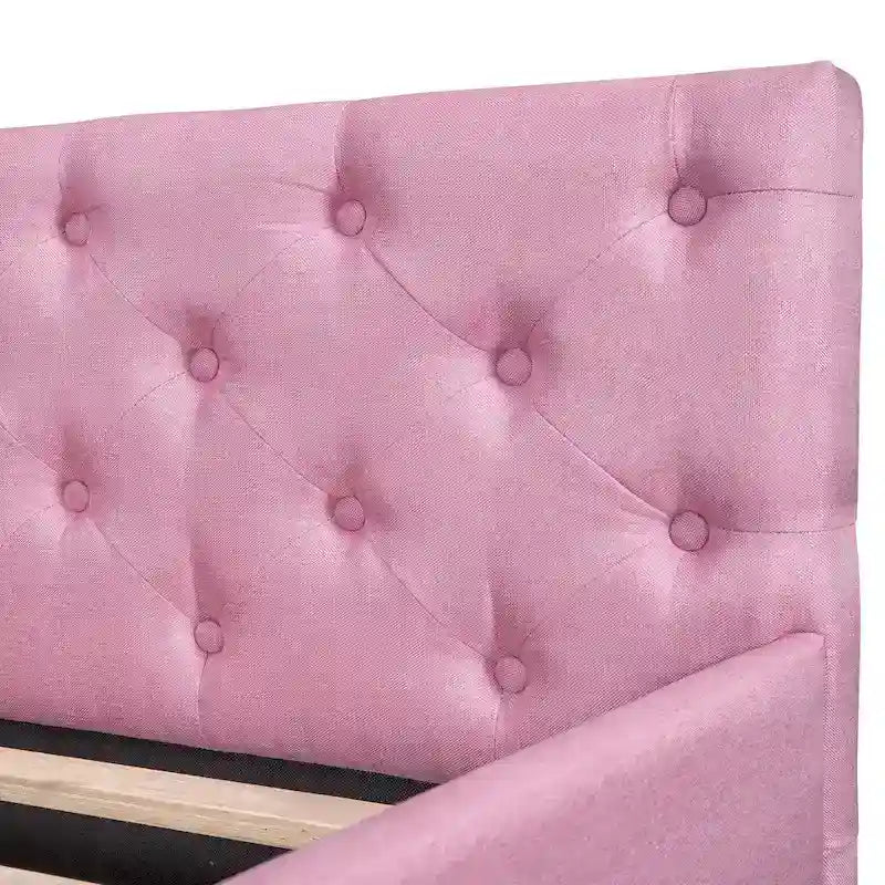 Full XL Solid Wood Platform Bed with Twin XL Trundle, Pine Frame