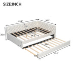 Full XL Solid Wood Platform Bed with Twin XL Trundle, Pine Frame