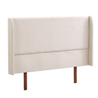 Solid Bamboo Wood Platform Bed with 48 Double Wing Upholstered Headboard