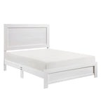 Ko Three Piece Full Size Bedroom Set, Panel Detailings, Black Metal Handles, White
