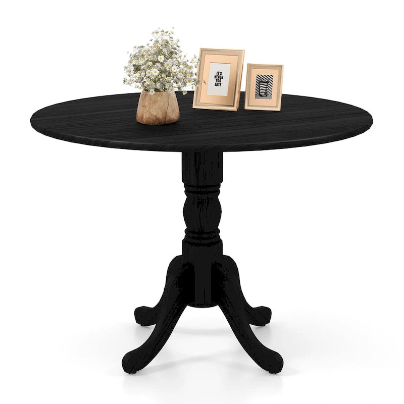 Costway Rustic Dining Table Wooden Dining Table with Round Tabletop & - See Details