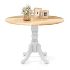 Costway Rustic Dining Table Wooden Dining Table with Round Tabletop & - See Details