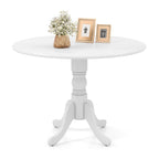 Costway Rustic Dining Table Wooden Dining Table with Round Tabletop & - See Details