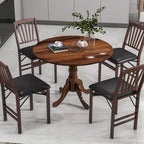 Costway Rustic Dining Table Wooden Dining Table with Round Tabletop & - See Details