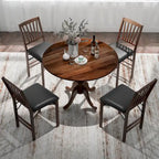 Costway Rustic Dining Table Wooden Dining Table with Round Tabletop & - See Details