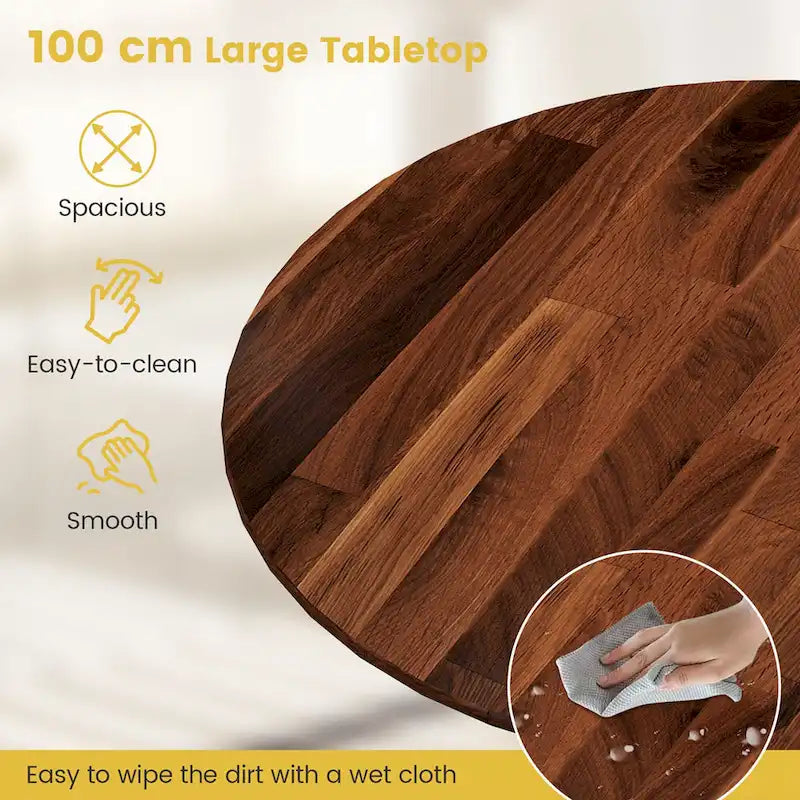 Costway Rustic Dining Table Wooden Dining Table with Round Tabletop & - See Details