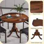 Costway Rustic Dining Table Wooden Dining Table with Round Tabletop & - See Details