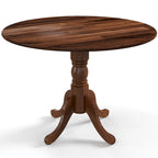 Costway Rustic Dining Table Wooden Dining Table with Round Tabletop & - See Details
