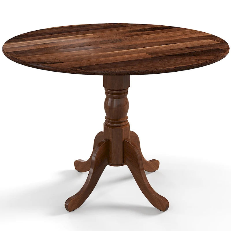 Costway Rustic Dining Table Wooden Dining Table with Round Tabletop & - See Details