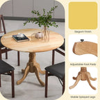 Costway Rustic Dining Table Wooden Dining Table with Round Tabletop & - See Details