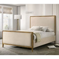 Furniture of America Jennie Modern Natural Oak Wood Platform Bed