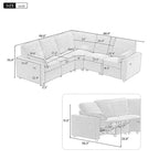 Power Recliner Sectional Sofa with 2 Storage Drawers and USB Ports Living Room L-Shaped Corner Couch for Home Theater