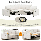 Power Recliner Sectional Sofa with 2 Storage Drawers and USB Ports Living Room L-Shaped Corner Couch for Home Theater
