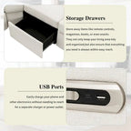 Power Recliner Sectional Sofa with 2 Storage Drawers and USB Ports Living Room L-Shaped Corner Couch for Home Theater