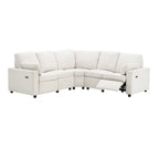 Power Recliner Sectional Sofa with 2 Storage Drawers and USB Ports Living Room L-Shaped Corner Couch for Home Theater